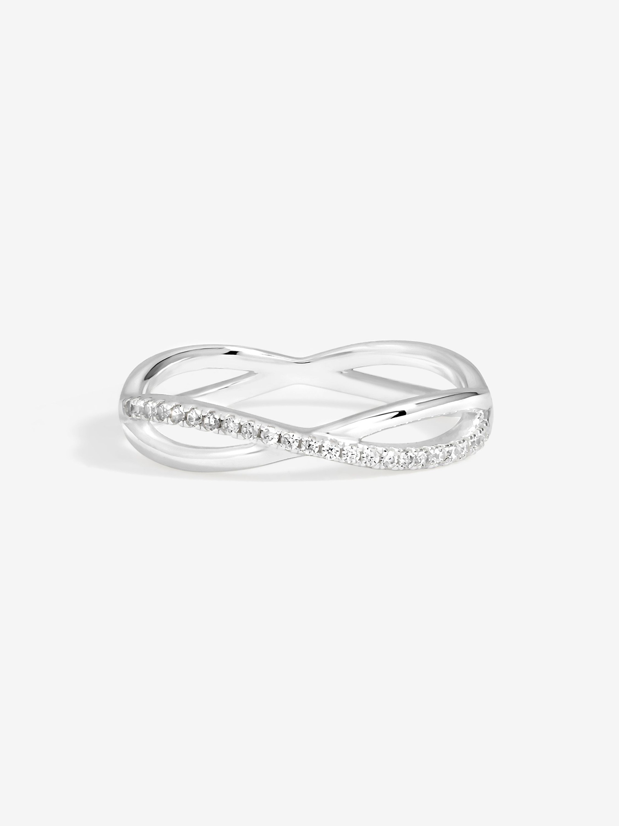 Simply Silver Sterling Silver 925 Polished and Cubic Zirconia Infinity Ring