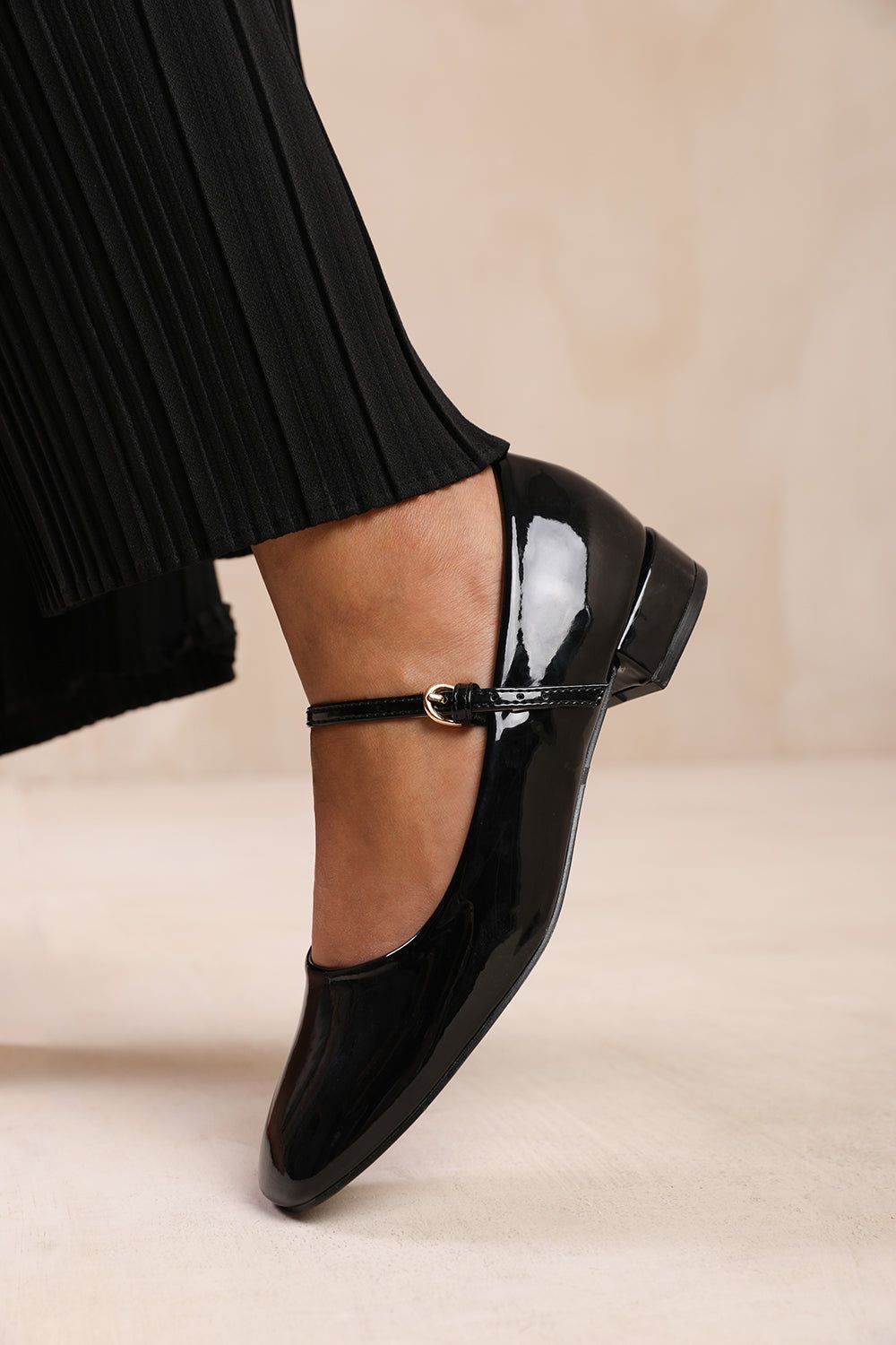 Where's That From 'Portugal' Wide Fit Low Heel With Strap And Buckle Detail image 4