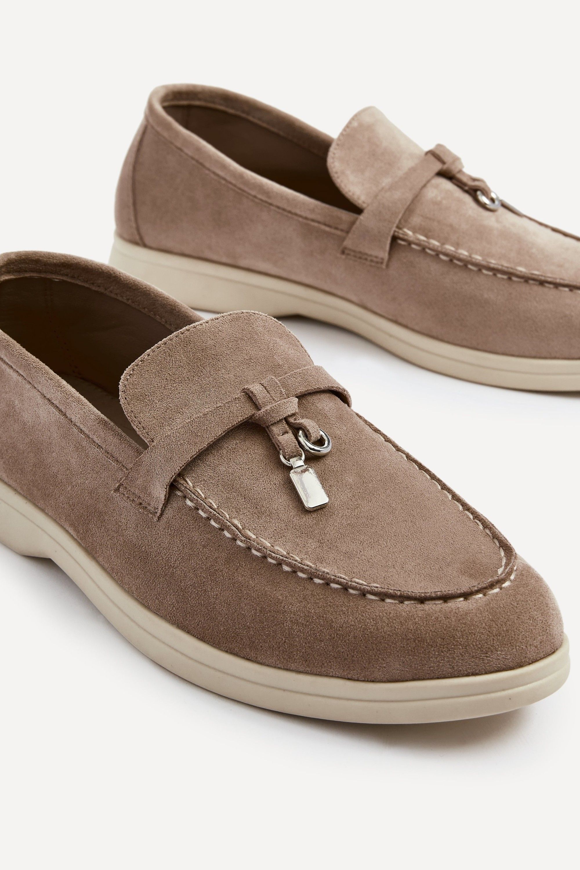 Linzi Alette Mocha Faux Suede Slip On Loafers image 4