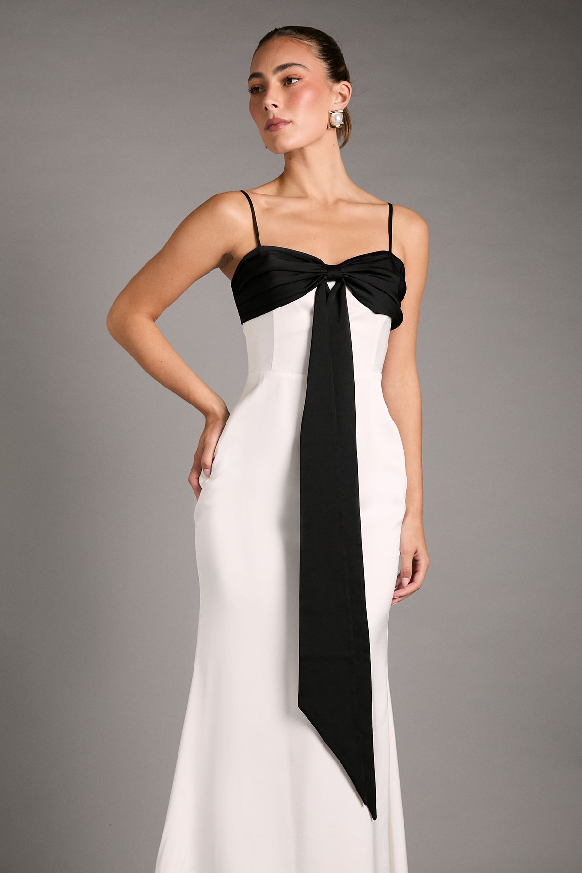 Coast Monochrome Bow Detail Maxi Dress White image 2
