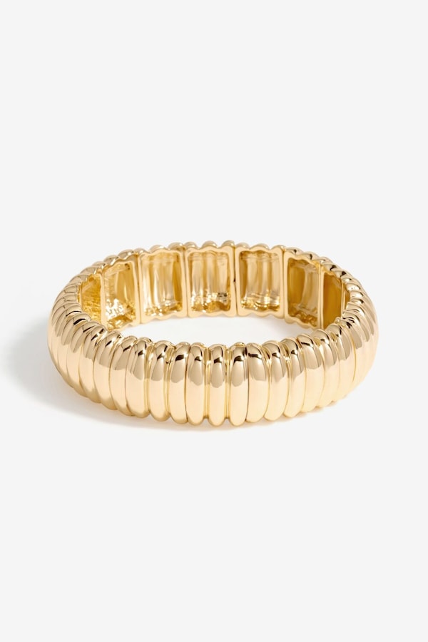 Mood Silver Polished Bubble Stretch Bracelet