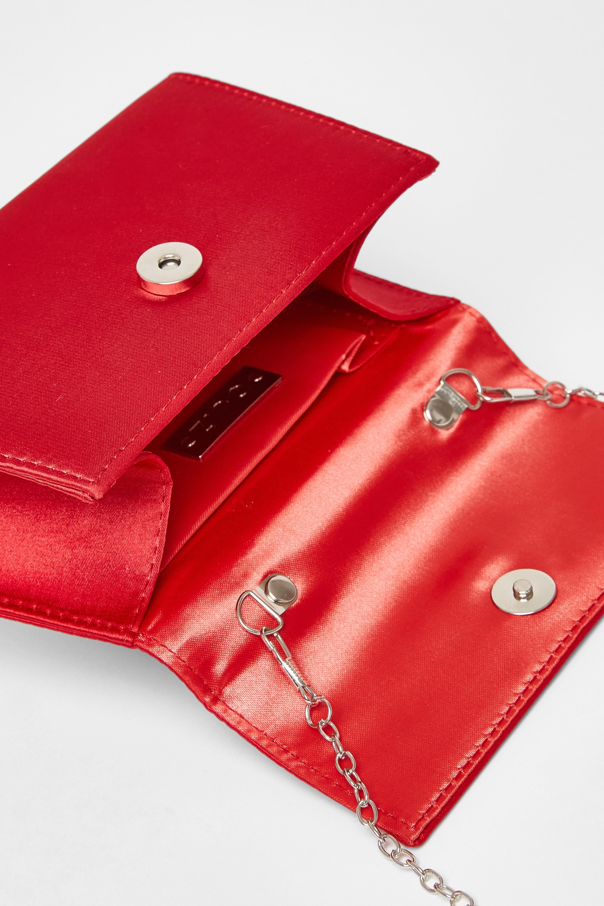 Quiz Red Bow Trim Top Handle Bag image 2