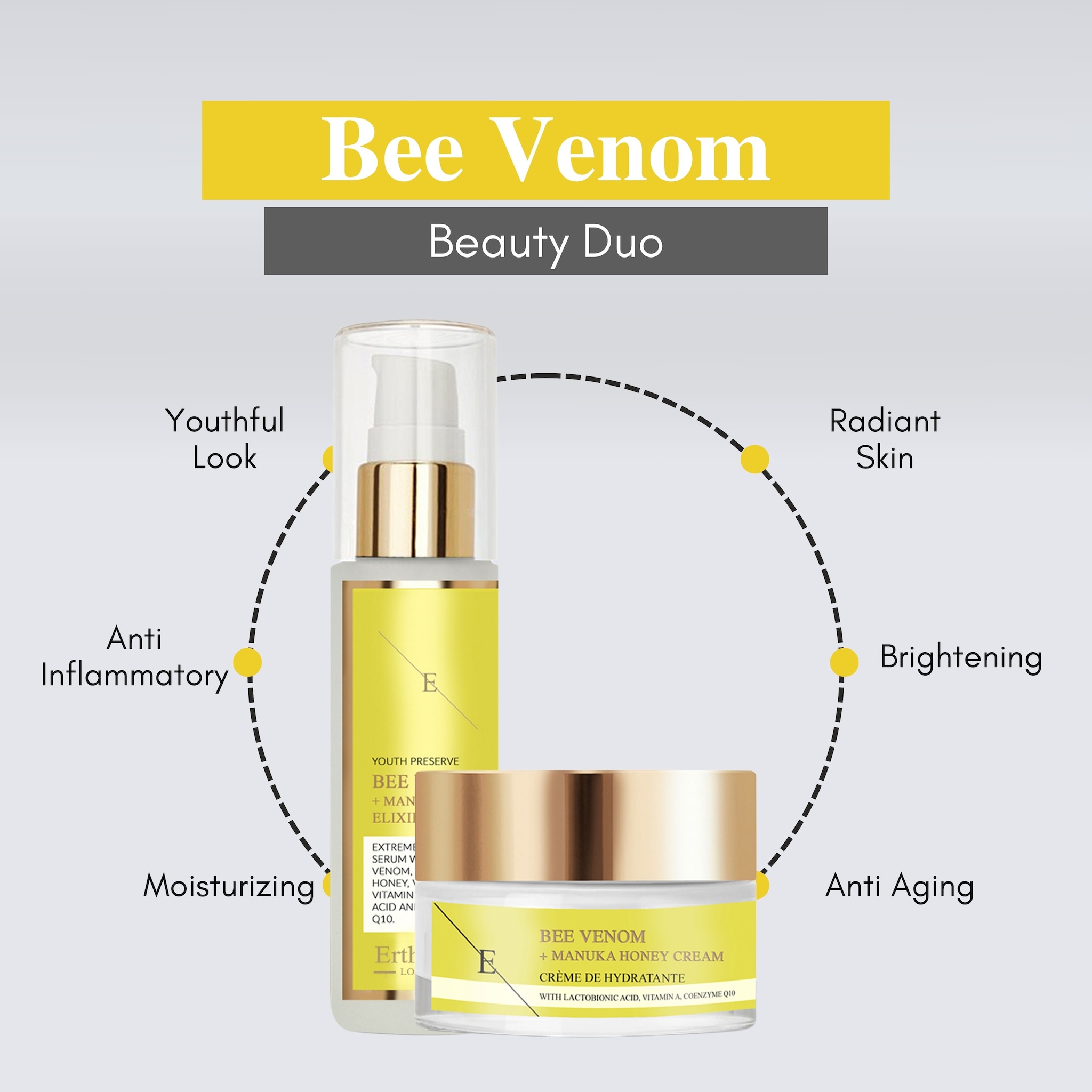 Erth Skin London Bee Venom Cream 50ml + Bee Venom + Elixir Serum 60ml image 2