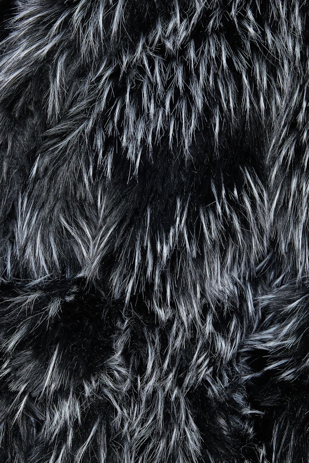 Warehouse Faux Fur Two Tone Coat Mono image 5