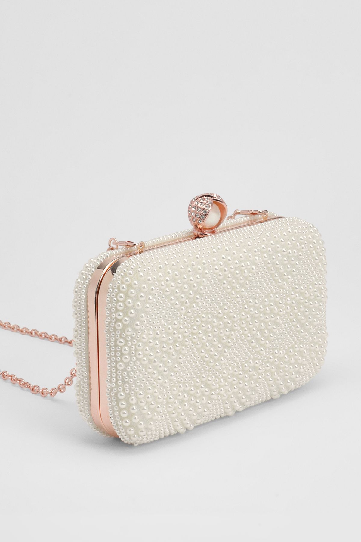 Coast Bridal Amora Love Heart Pearl Detail Clutch Bag Ivory