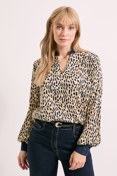 Principles Leopard Print Poets Blouse Leopard
