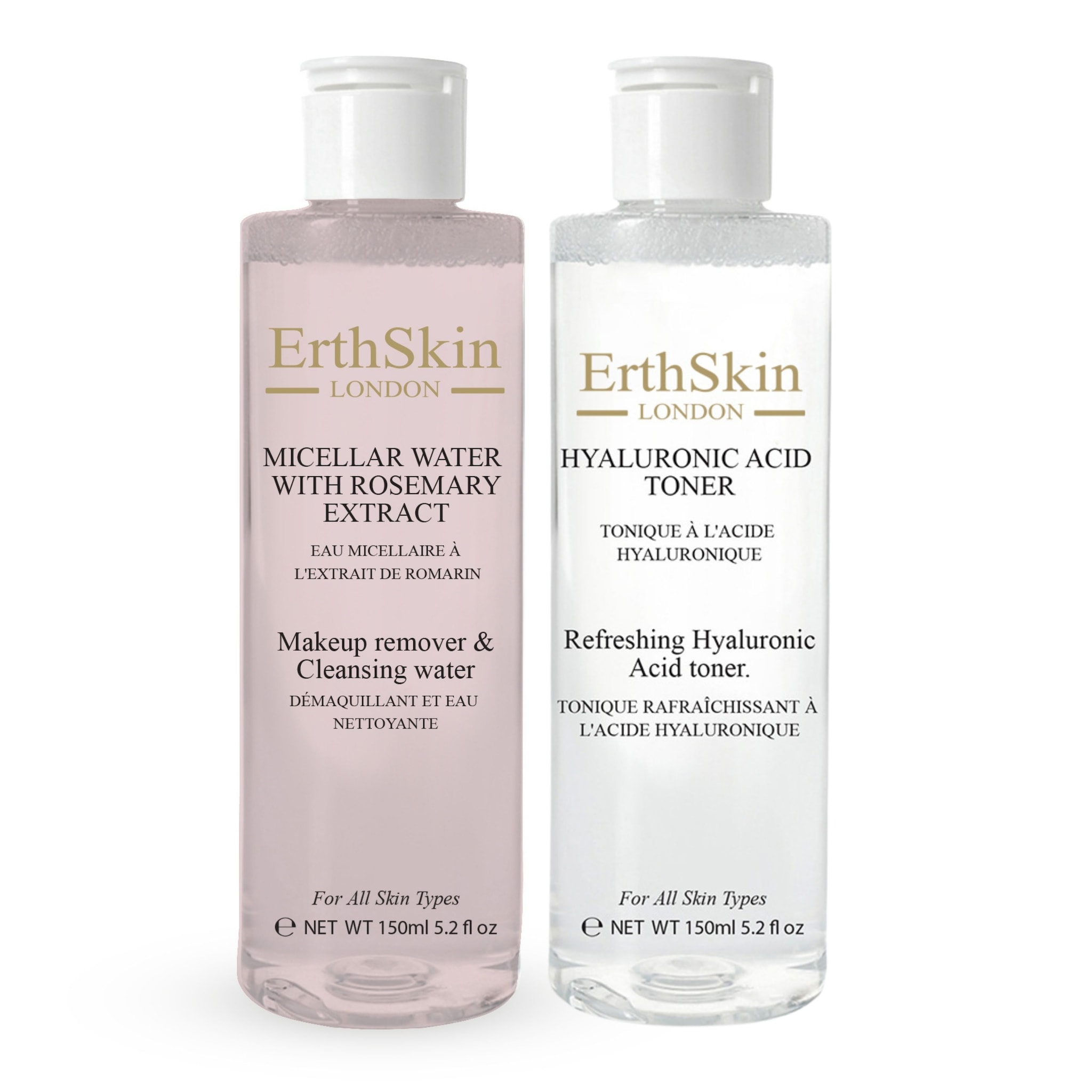 Erth Skin London Refreshing Hyaluronic Acid Toner 150ml + Micellar Water with Rosemary Extract 150ml image 1