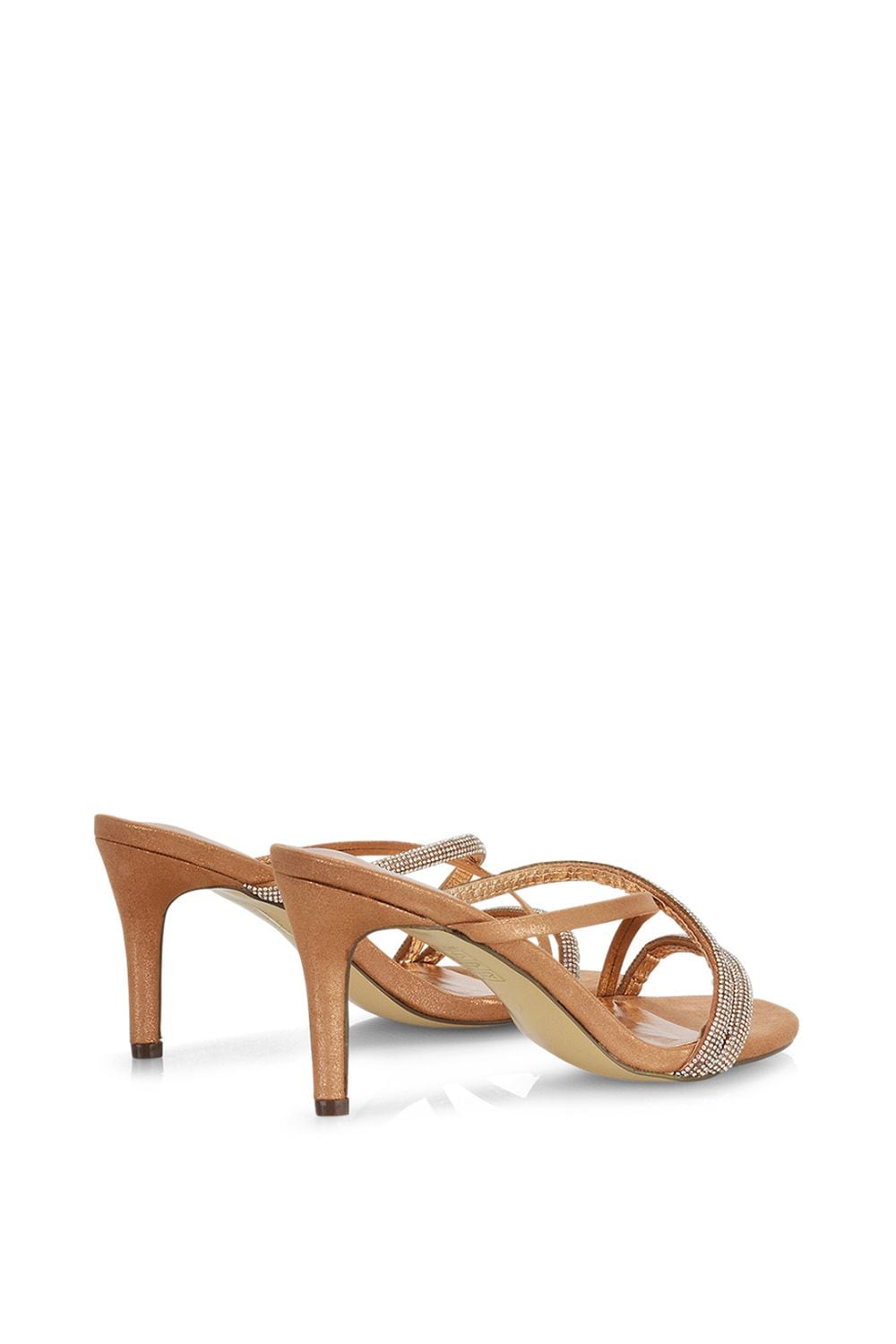 XY London 'Teddie' Diamante Cross Over Strappy Sandal Stiletto High Mule Heels image 5