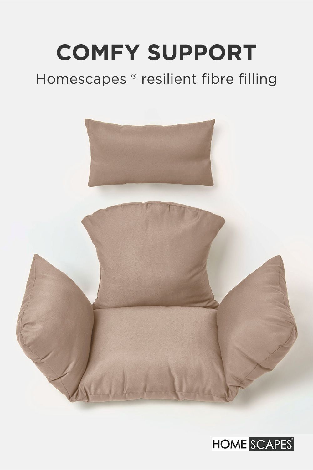 Homescapes Luxury Soft Waterproof Egg Chair Cushion Swing Chair Garden Seat image 4