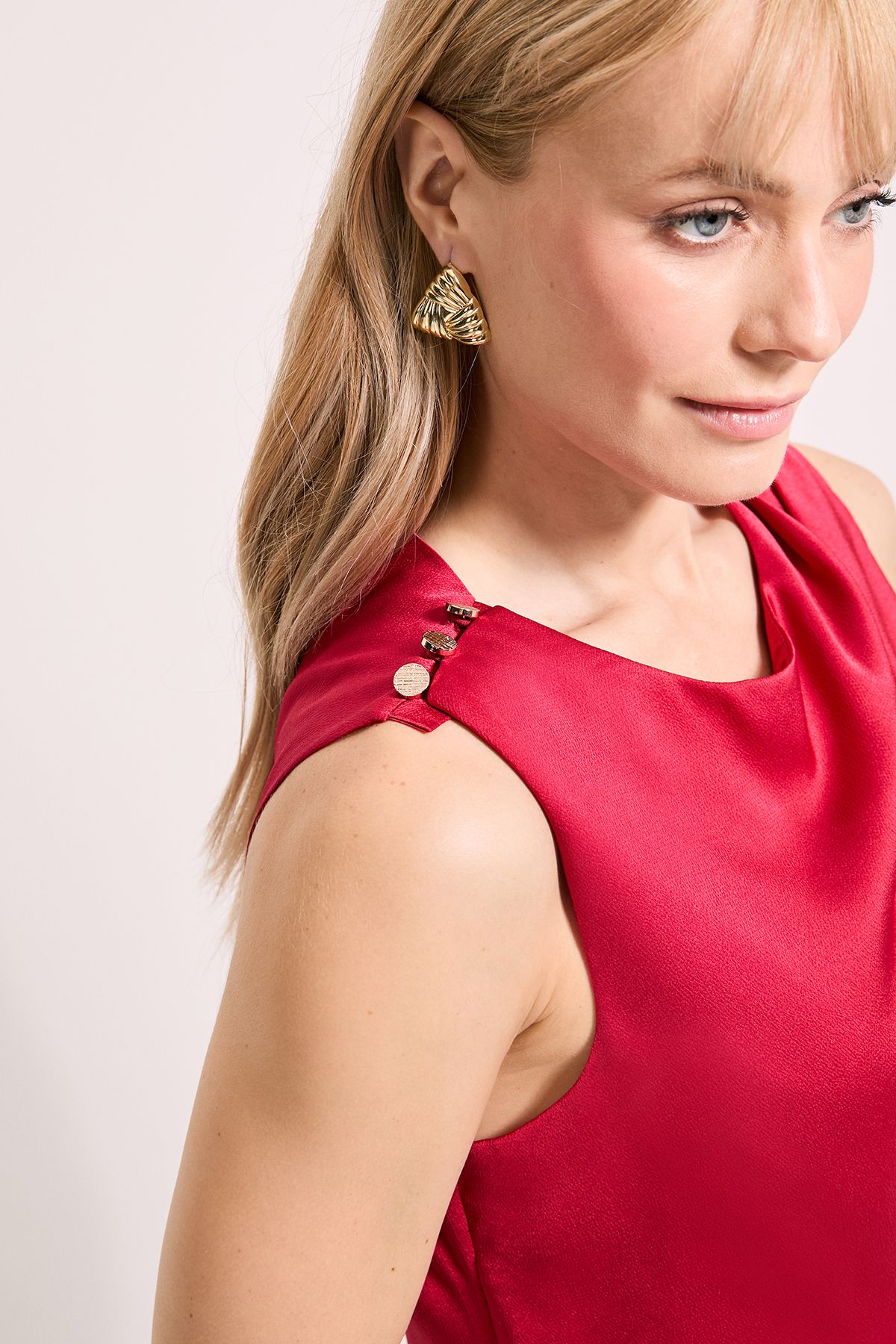 Principles Hammered Satin Caped Top Rust image 2