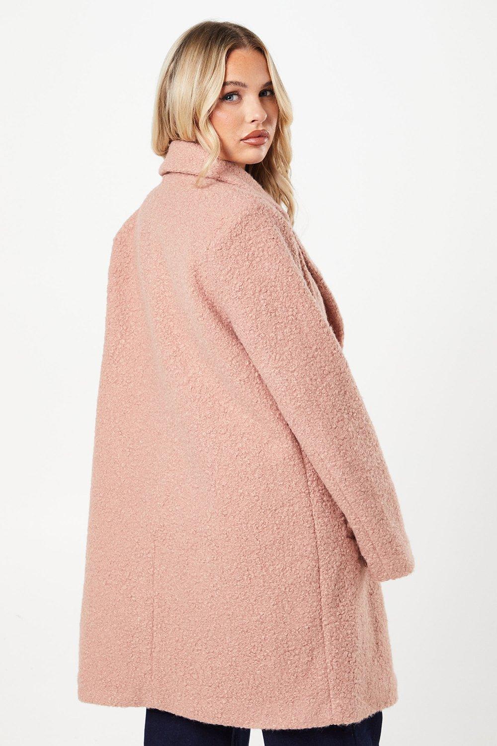 Dorothy Perkins Tall Teddy Boyfriend Coat Blush image 3