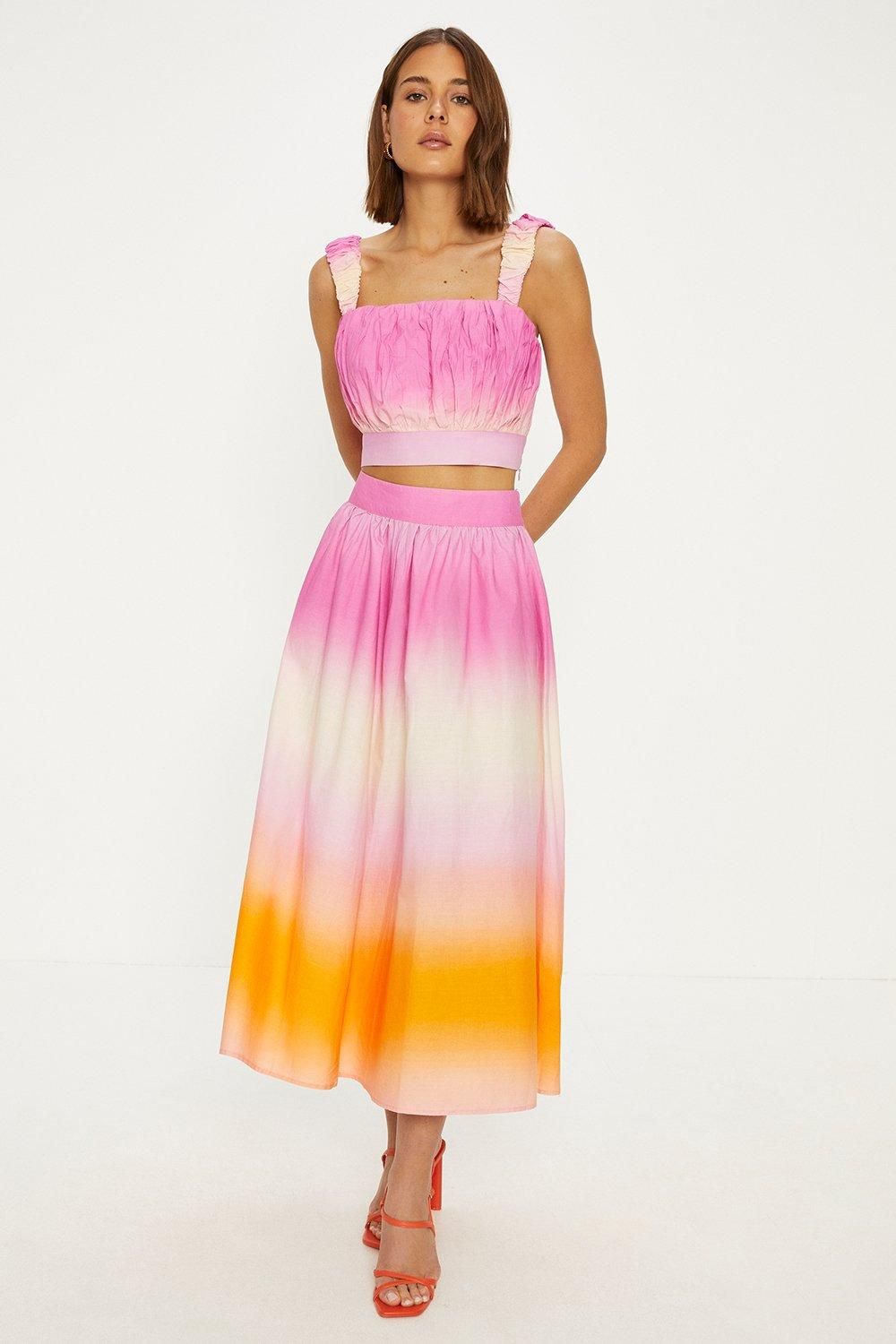 Oasis Tie Dye Ruched Strappy Top Multi image 2