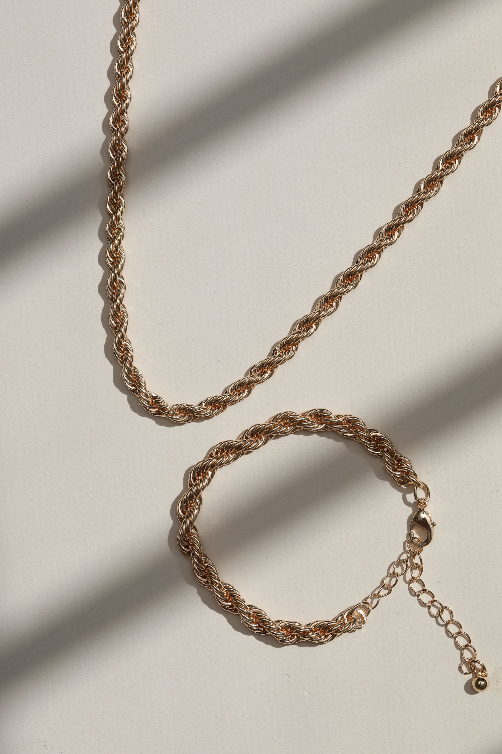 Mood Gold Twisted Rope Necklace & Bracelet Set image 5
