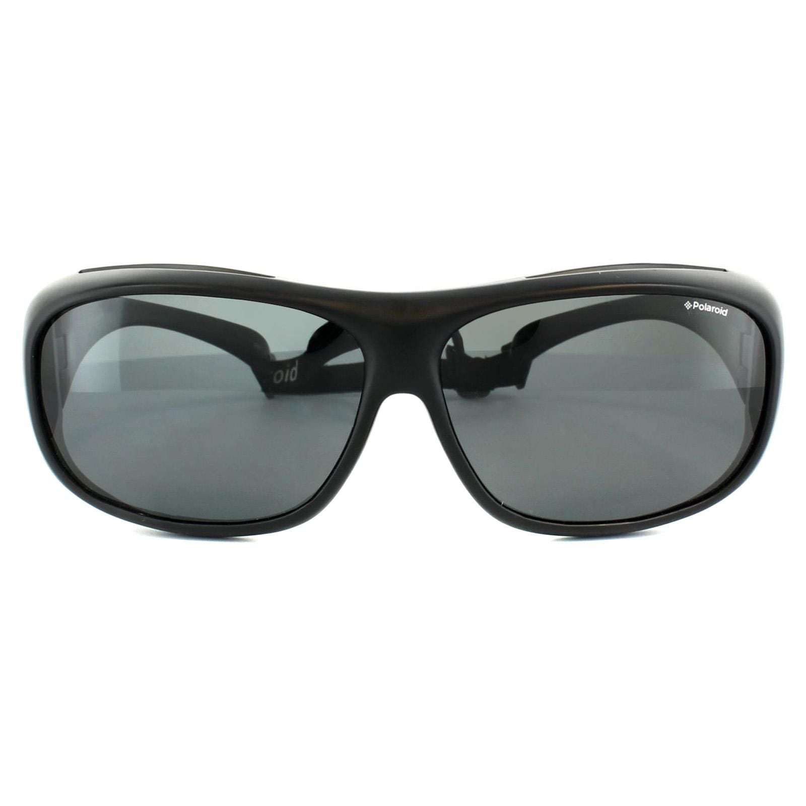 Polaroid Suncovers Wrap Black Grey Polarized Sunglasses
