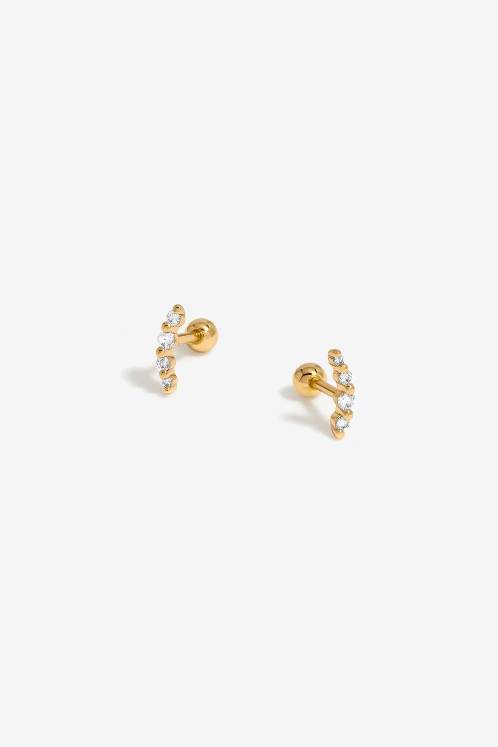 Inicio Inicio Gold Plated Mini Crystal Diamond Shape Stud Earring - Gift Pouch