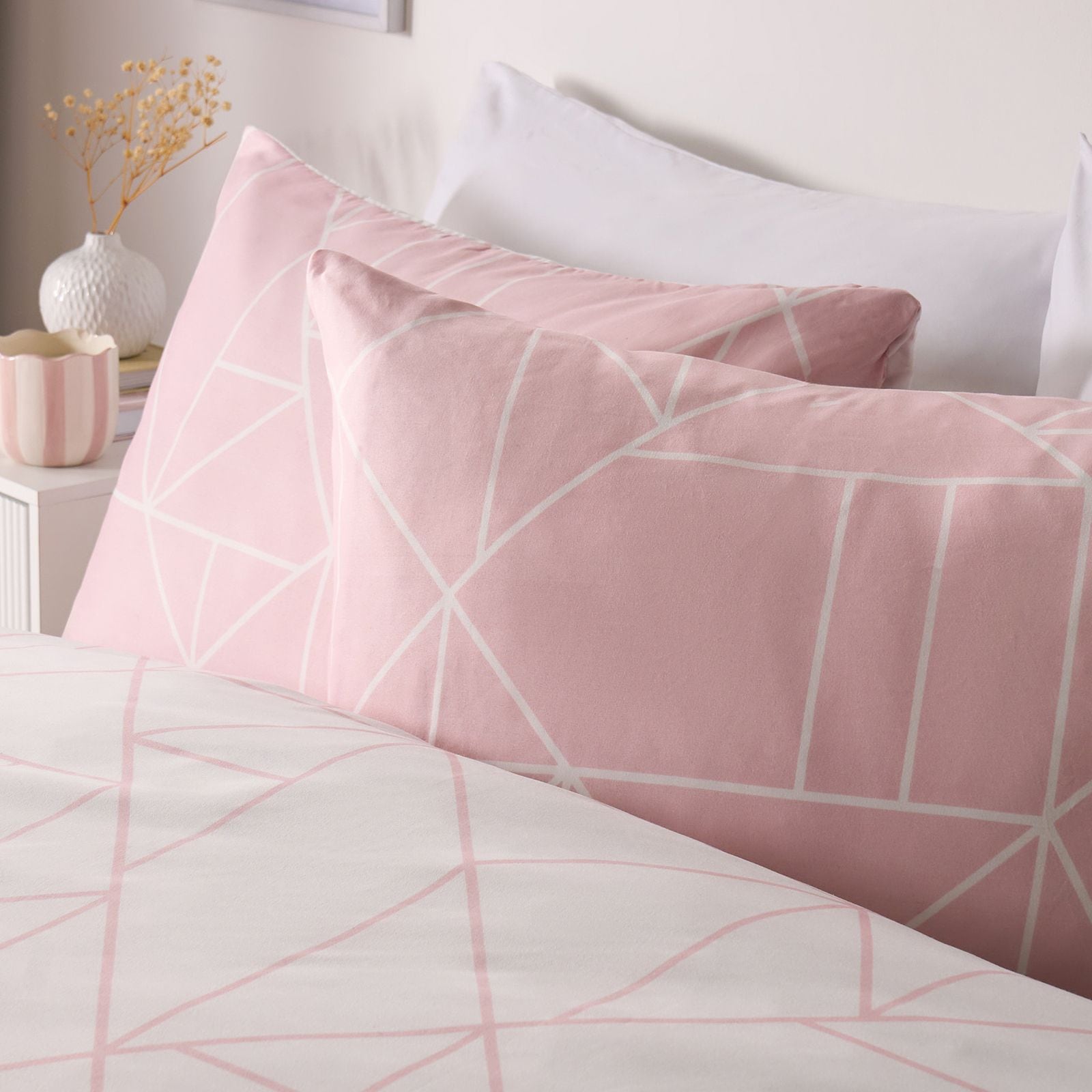 OHS Geometric Reversible Bedding Set Soft Duvet Cover with Pillowcase image 4