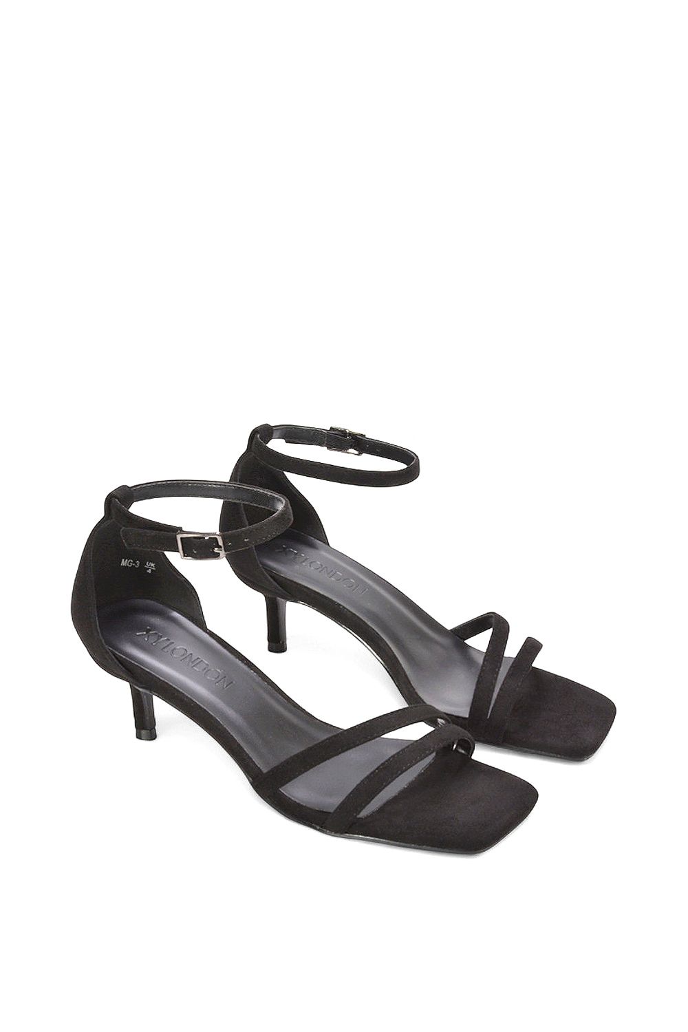 XY London 'Lea' Open Toe Strappy Low Kitten Heel Sandal Shoes image 5