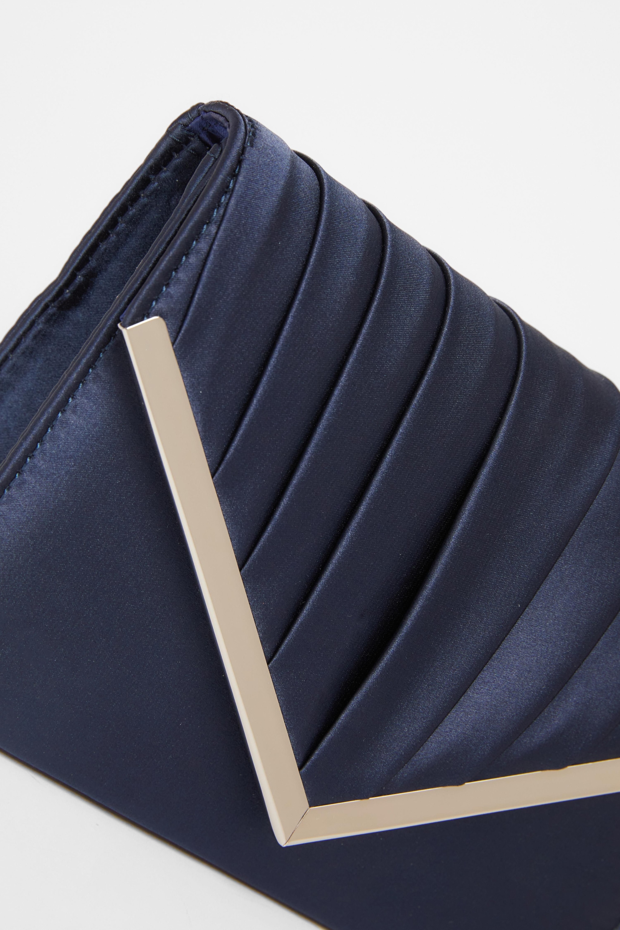 Quiz Navy Pleated Clutch Bag image 5