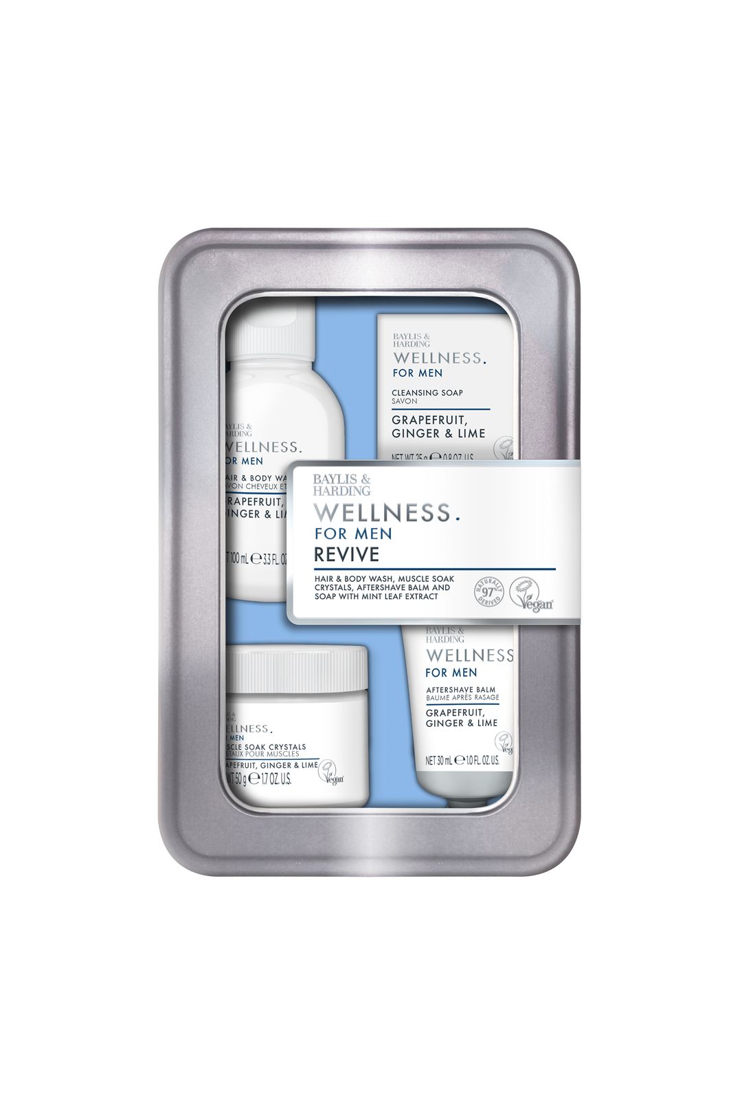 Baylis & Harding Wellness For Men His Essential Wellbeing Tin Gift Set Multi image 1