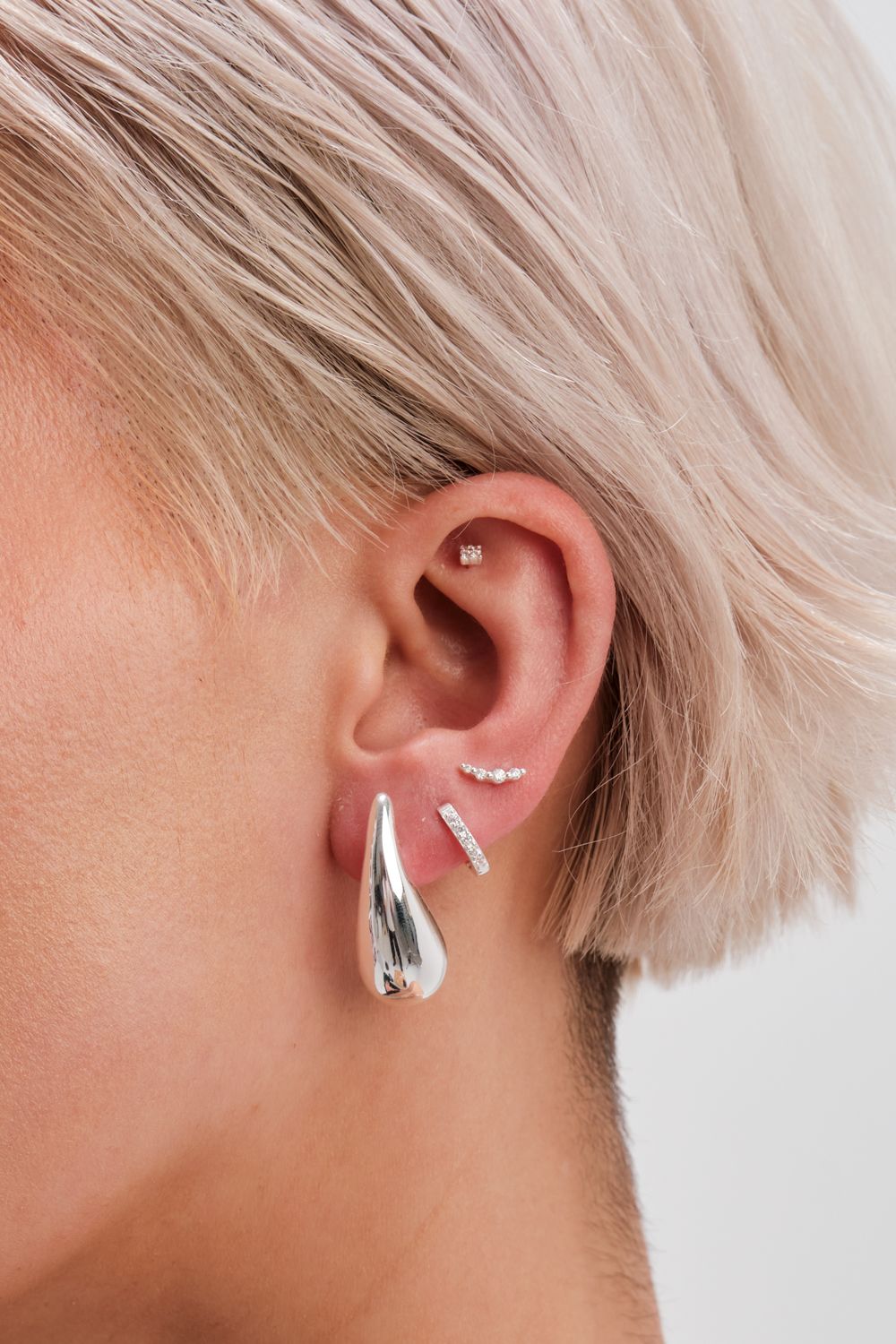 Inicio Recycled Sterling Silver Plated Teardrop Earrings - Gift Pouch image 3