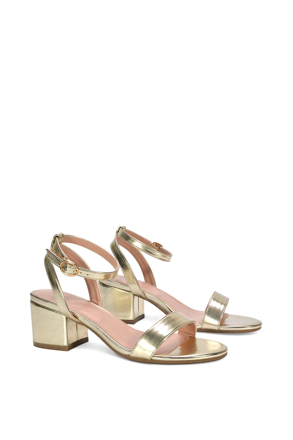 XY London 'Gemma' Low Block Heel Open Toe Strappy Sandal Shoes image 4