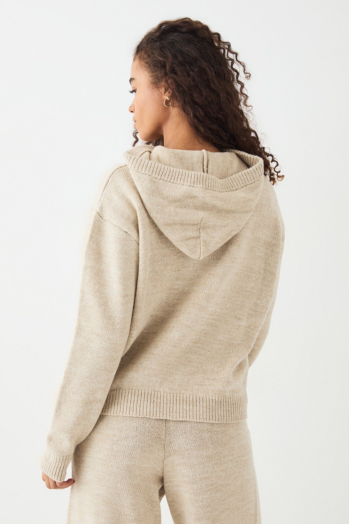 DSGN Studio DSGN Studio Knitted Oversized Hoodie Oatmeal image 2