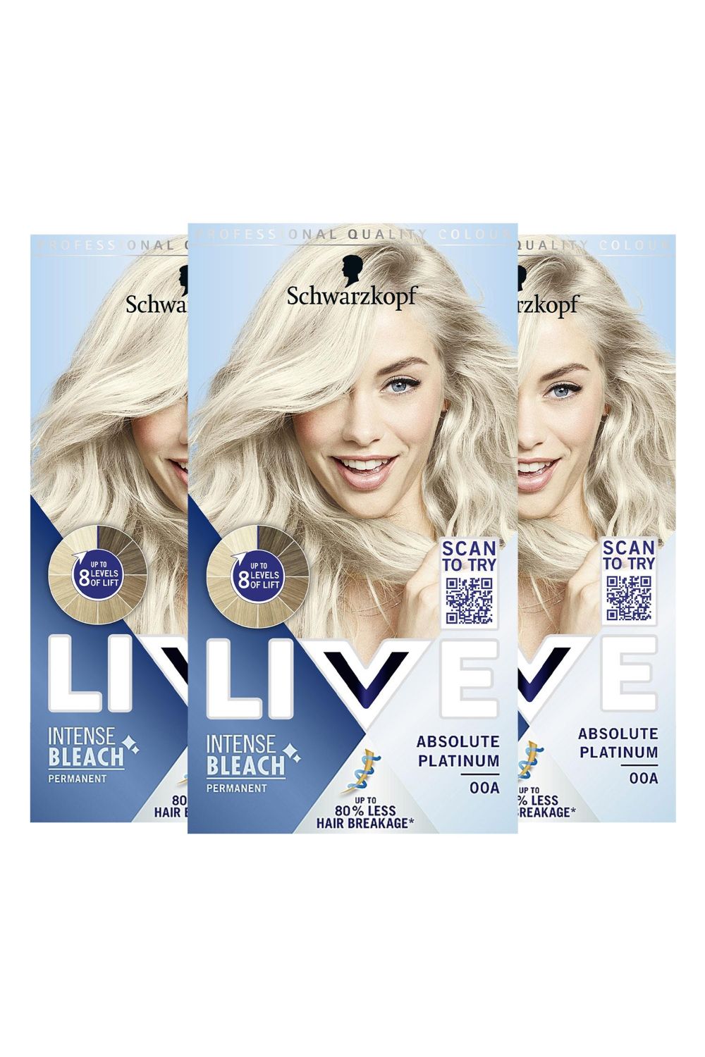 Schwarzkopf LIVE Absolute Platinum 'Hair Dye' Intense Lightener 00A 3x image 1