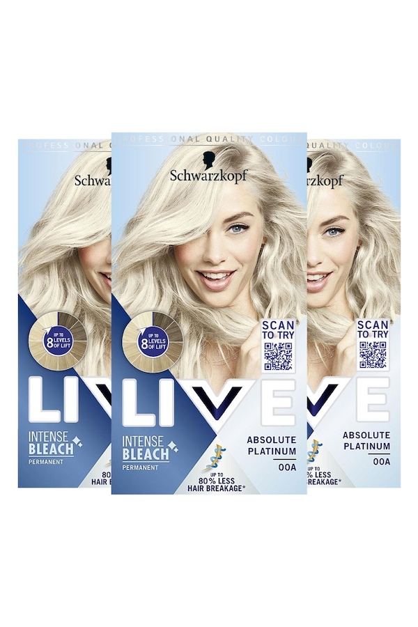Schwarzkopf LIVE Absolute Platinum 'Hair Dye' Intense Lightener 00A 3x