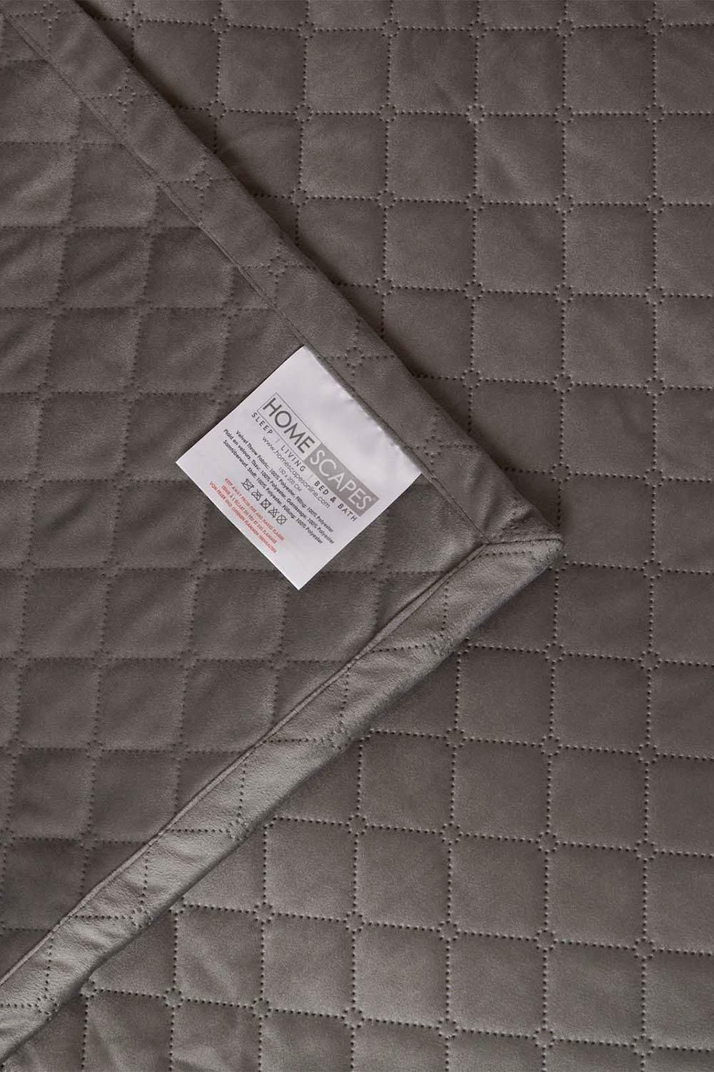 Homescapes Diamond Quilted Velvet Throw image 5