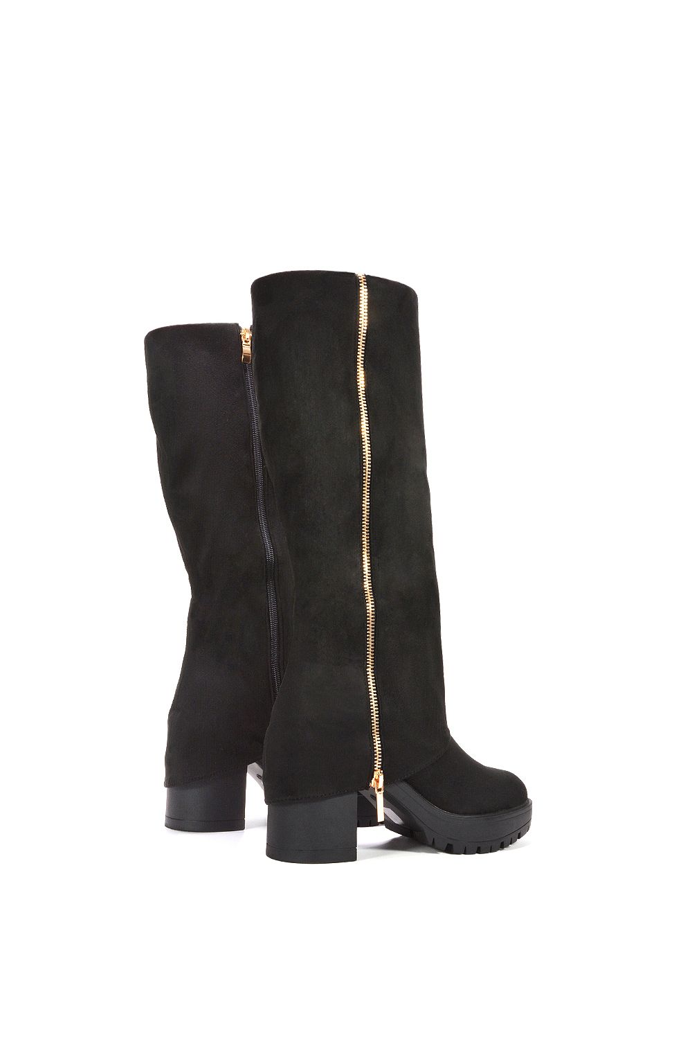 XY London 'Juliana' Chunky Platform Fold Over Knee High Boots image 4