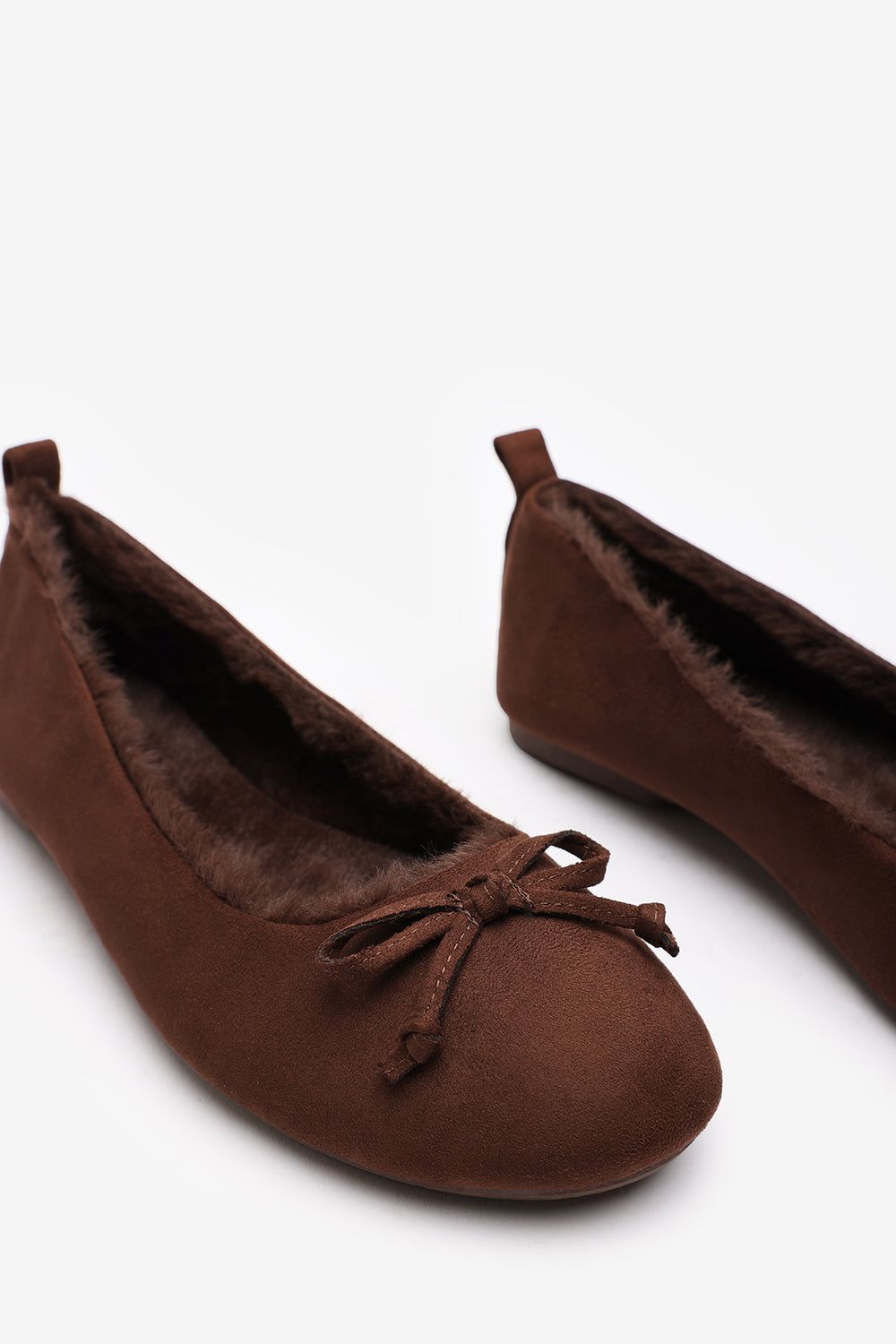 Where's That From 'Danica' Ballet Slippers with Faux Fur Lining and Bow Detail image 6