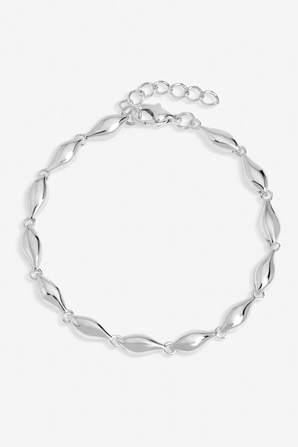 Inicio Sterling Silver Plated Polished Wave Bracelet - Gift Pouch