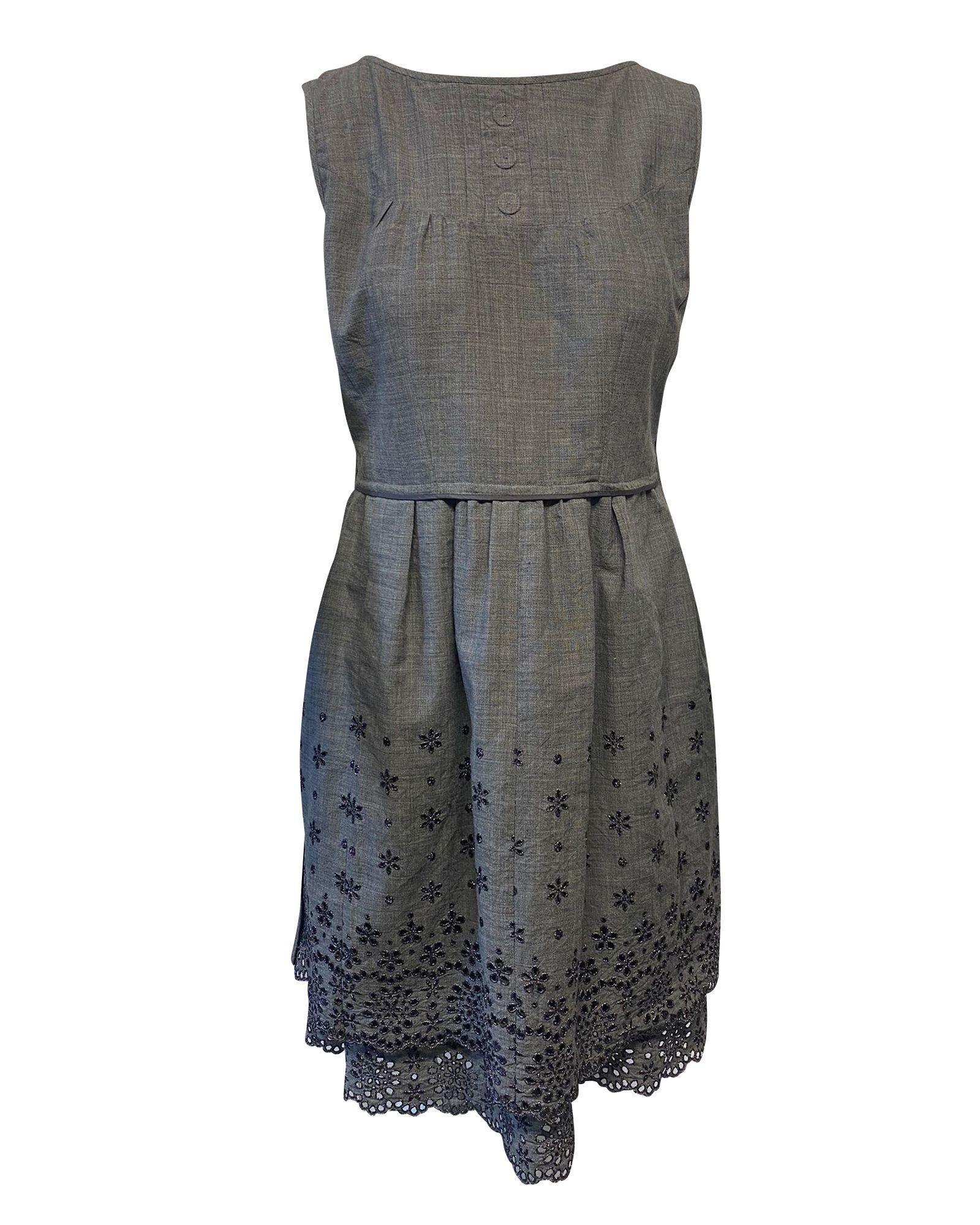 Marc Jacobs Preloved Embroidered Eyelet ALine Dress Wo - Grey Dresses image 1