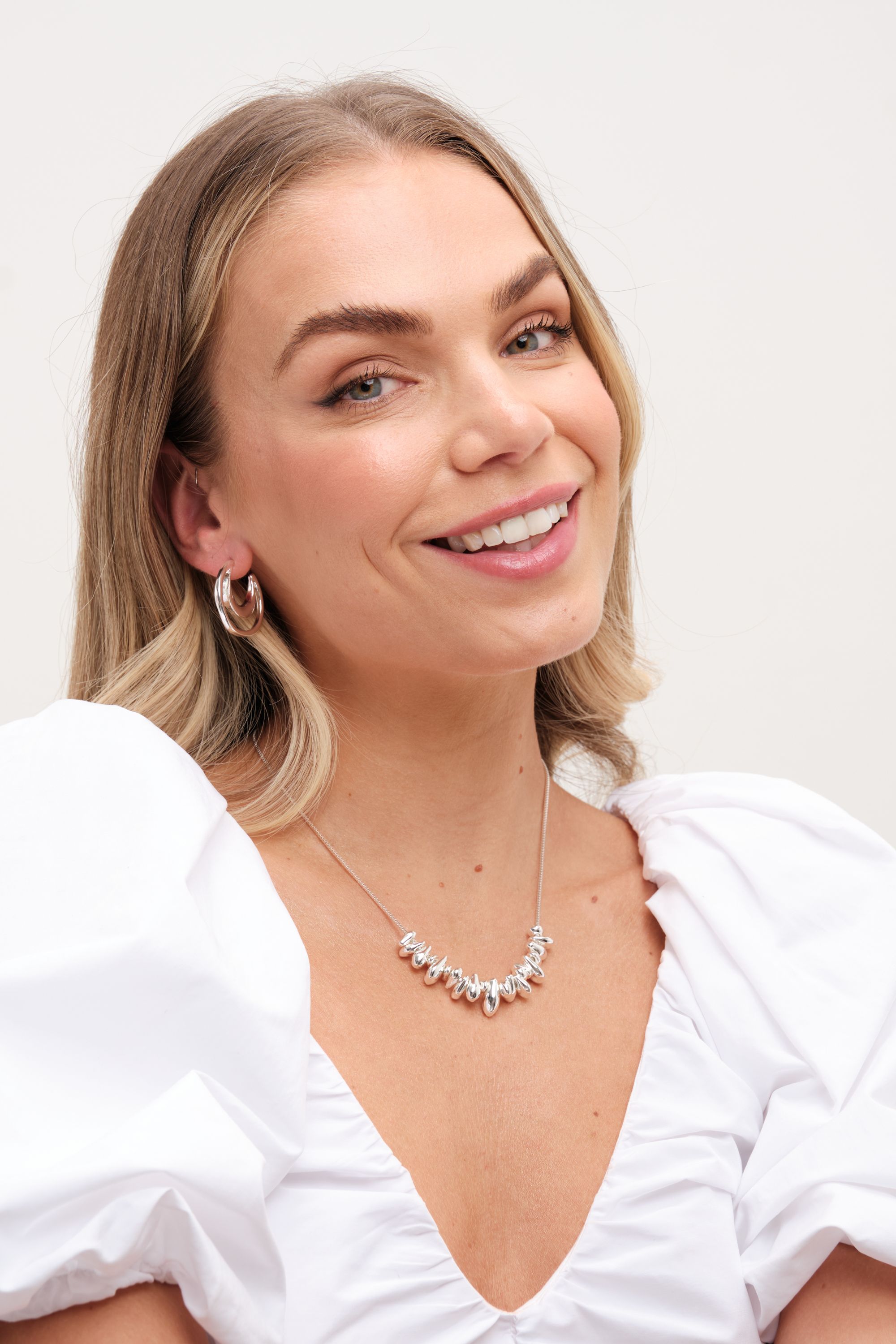 Inicio Silver Plated Polished Nugget Necklace - Gift Pouch image 4