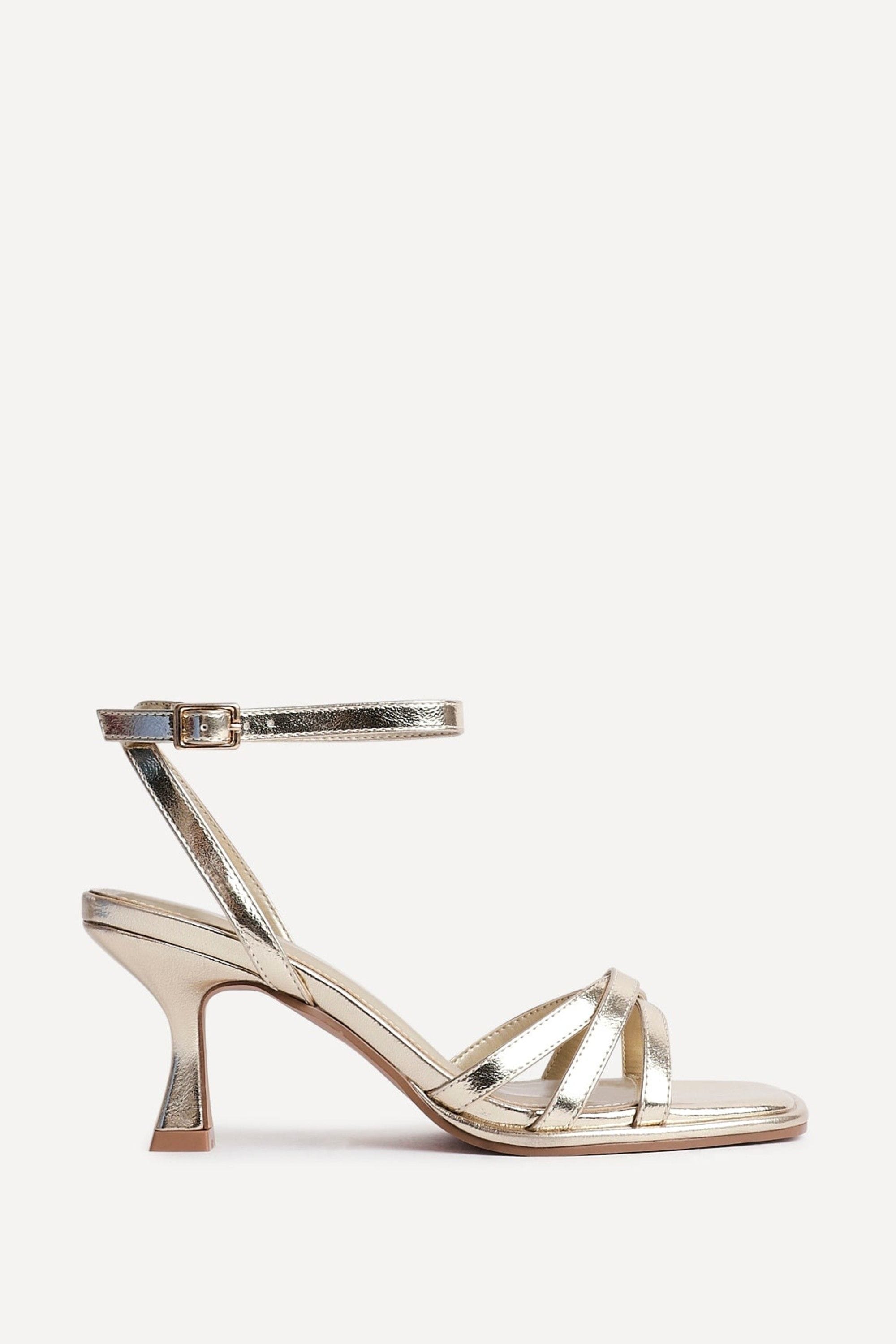 Linzi Faro Gold Faux Leather Strappy Heeled Sandals image 1