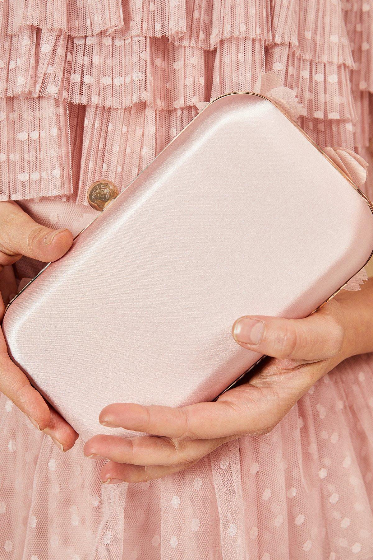 Oasis Petal Detail Clutch Bags Rose image 3