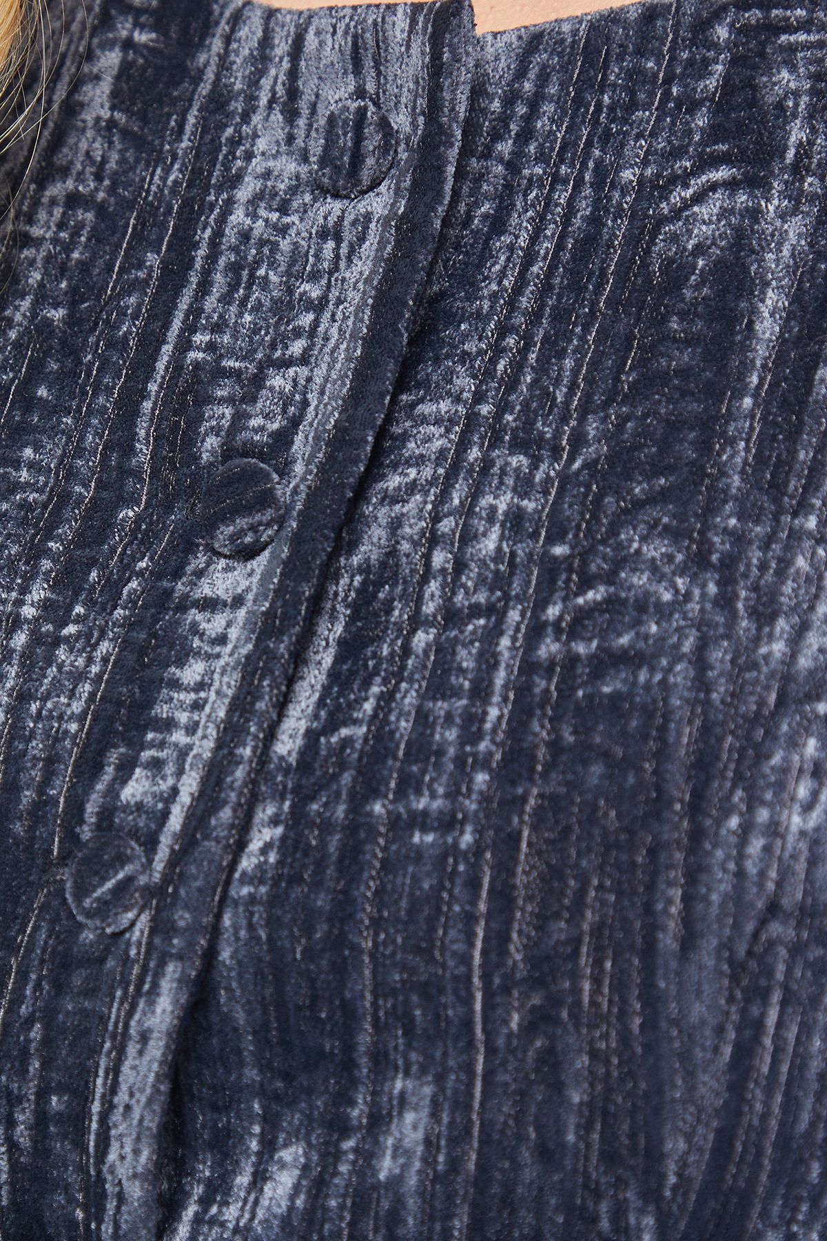 Warehouse Crushed Velvet Longline Waistcoat Dark Grey image 5