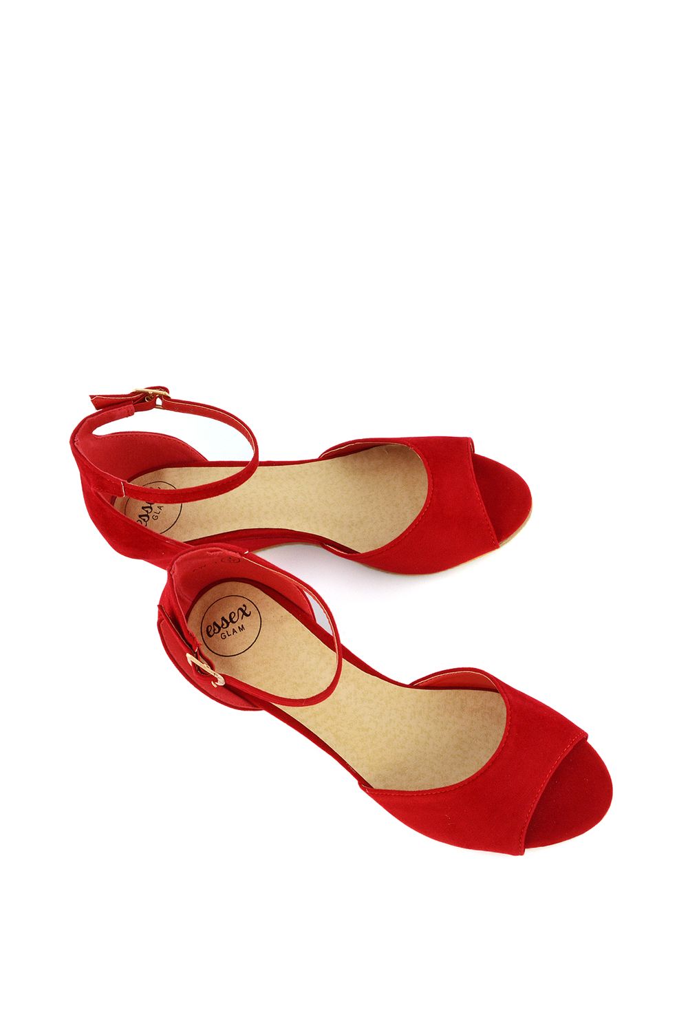 XY London 'Lottie' Peeptoe Mid Wedge Heel Sandals image 3