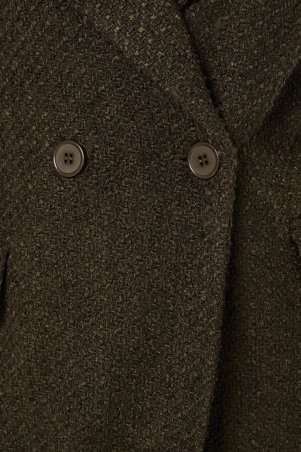 Dorothy Perkins Smart Boucle Double Breasted Coat Khaki image 6