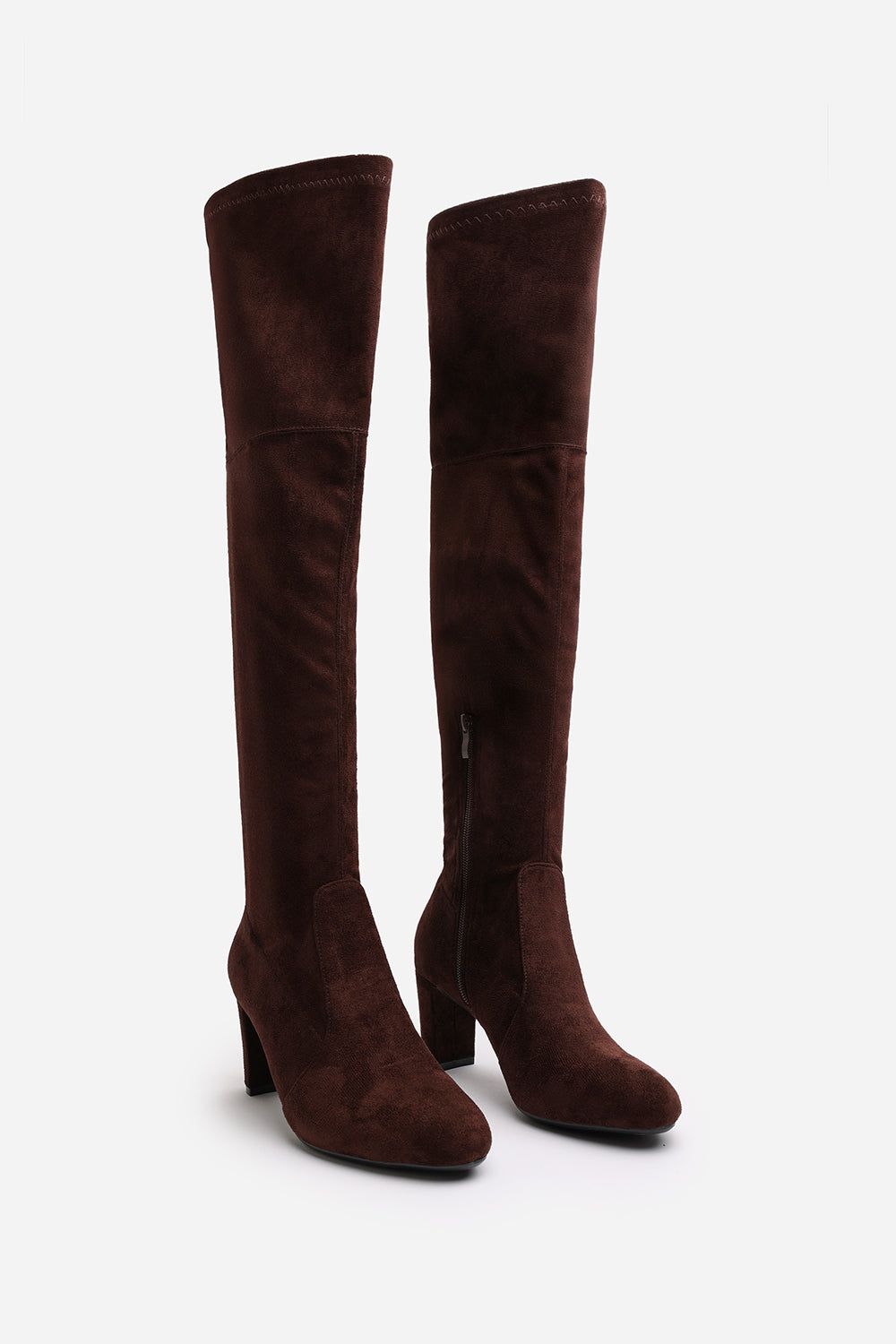 Where's That From 'Sonya' Suede Block Heel Over The Knee Boots image 4