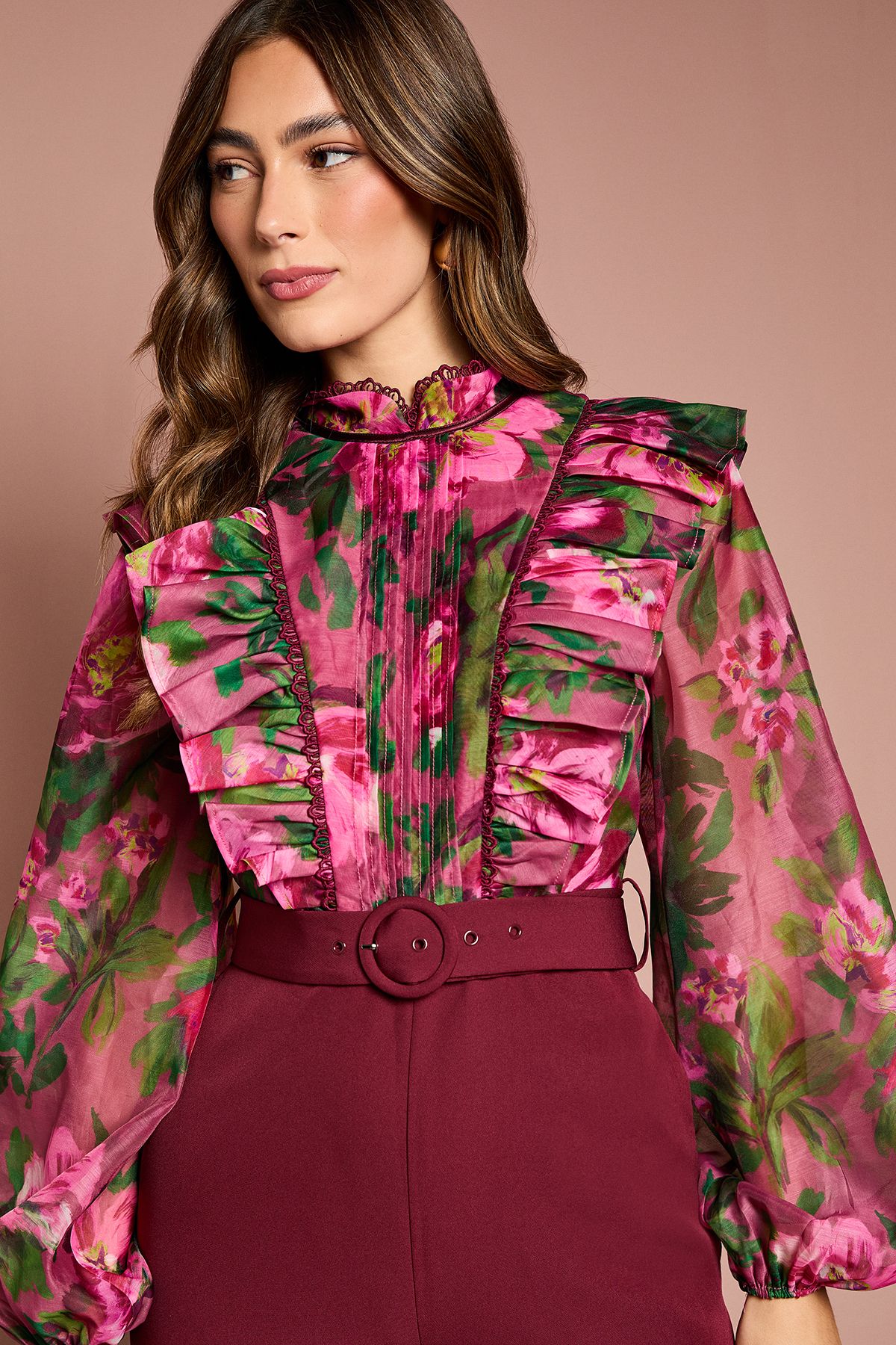 Coast Organza Blouse Jumpsuit Plum image 3