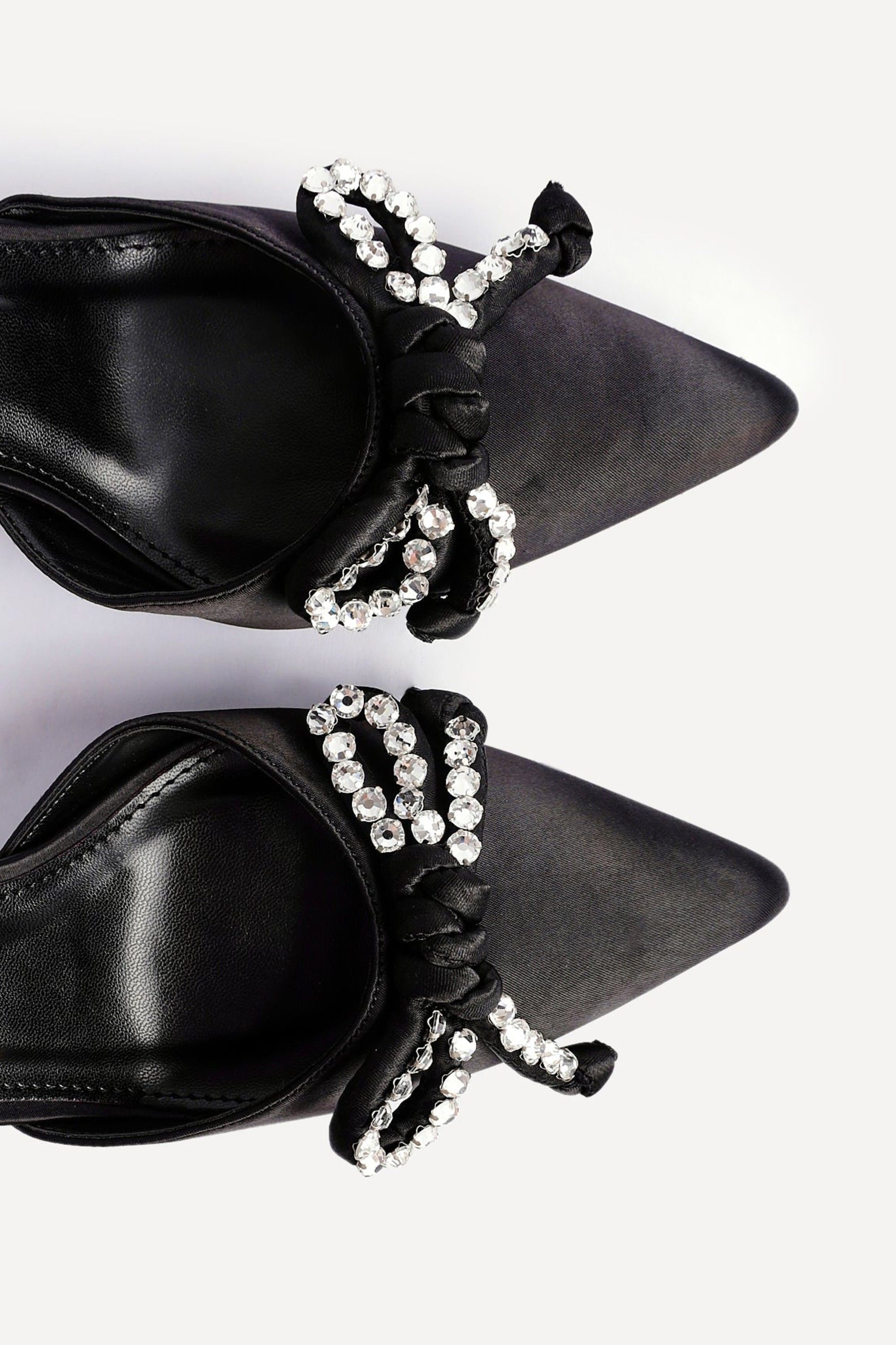 Linzi Glimpse Black Satin Court Heel image 5