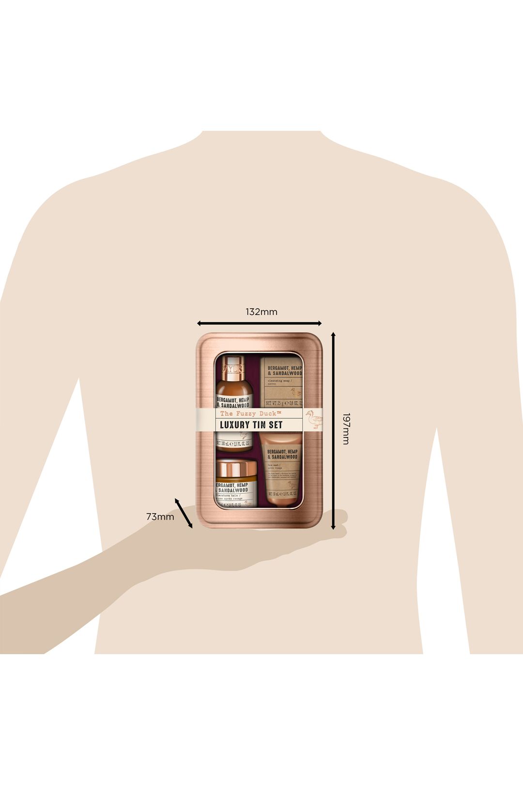 Baylis & Harding The Fuzzy Duck Bergamot, Hemp & Sandalwood Men's Luxury Grooming Tin Gift Set Multi image 7