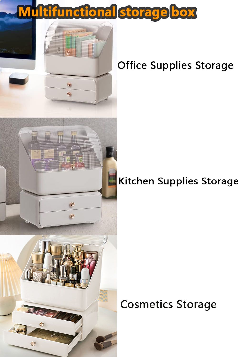 Living and Home Cosmetic Organizer Storage Box Makeup Storage Dustproof & Waterproof For Home Dormitory image 4