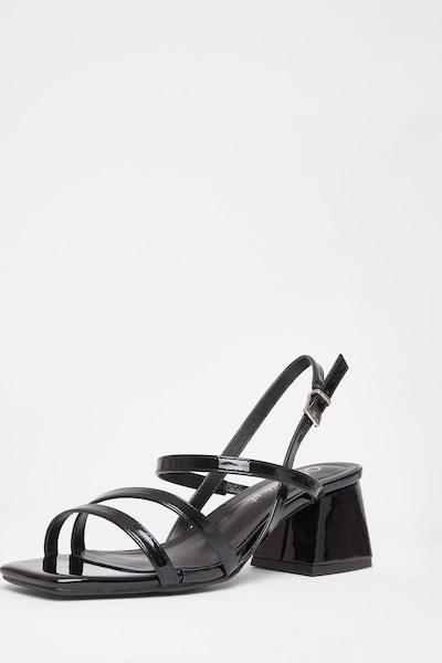 Quiz Black Wide Fit Slingback Sandal