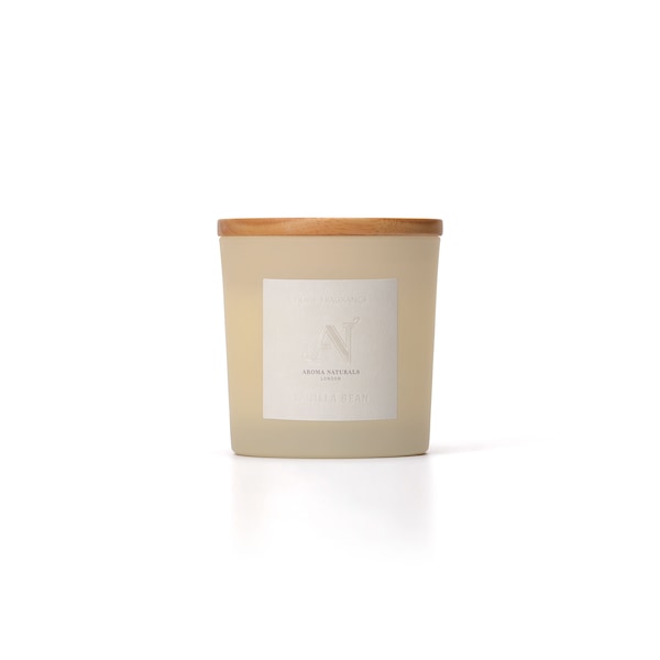 Aroma Naturals Frosted Decadence Glass Candle - Vanilla Bean Scent