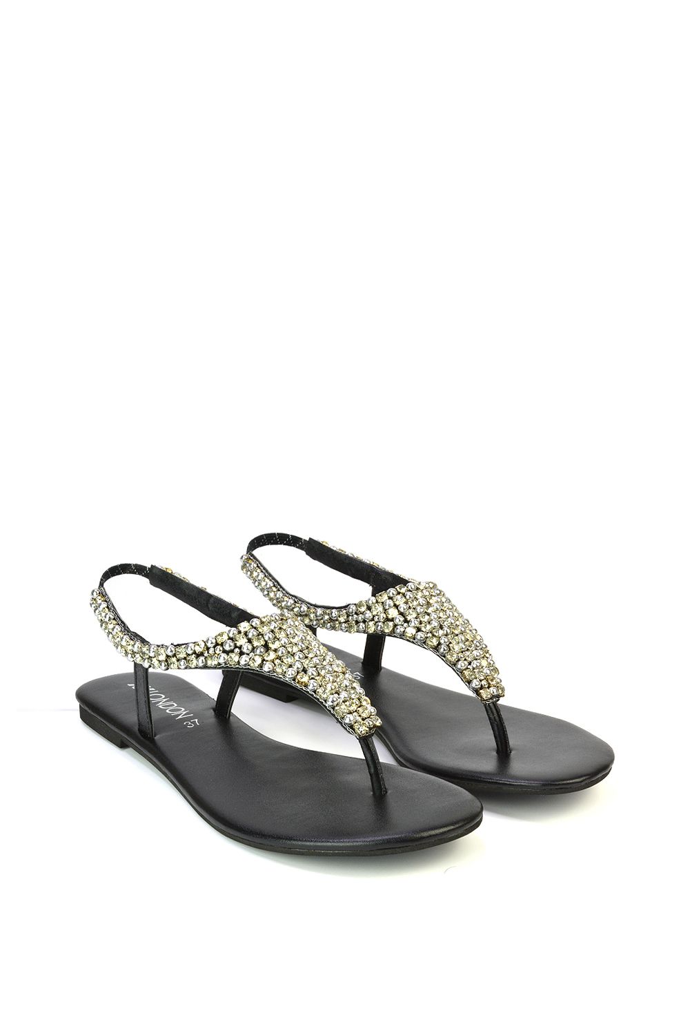 XY London 'Lauren' Embellished Toe Post Flat Sandals image 4