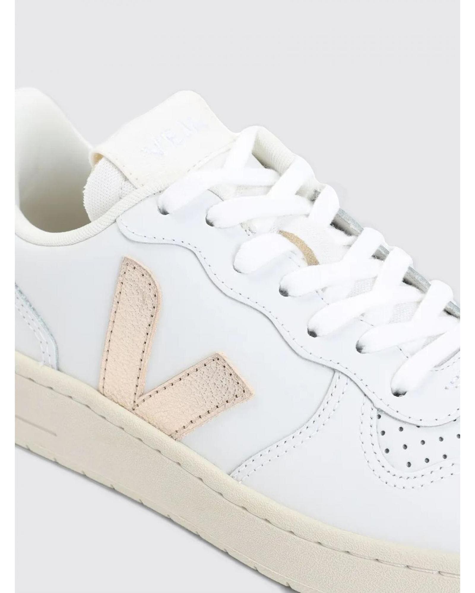 Veja V10 Extra White Rose Gold Leather Sneakers image 3