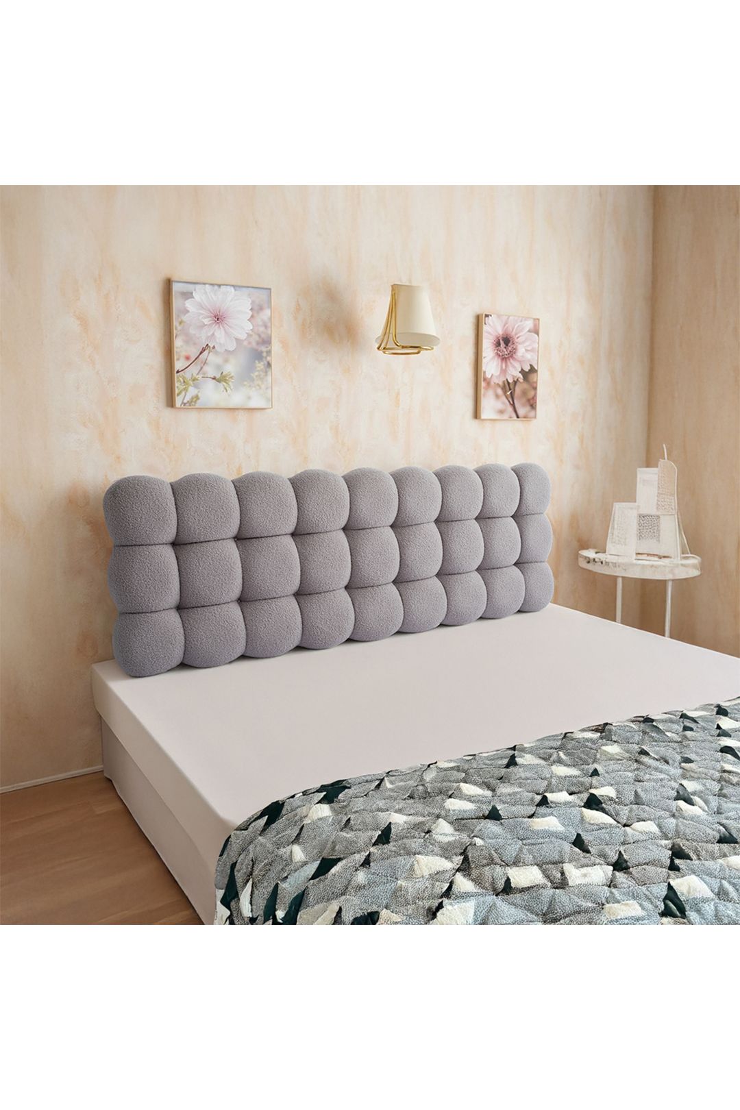 Living and Home Textured Bubble Design Plush Headboard Bolster Pillow image 4