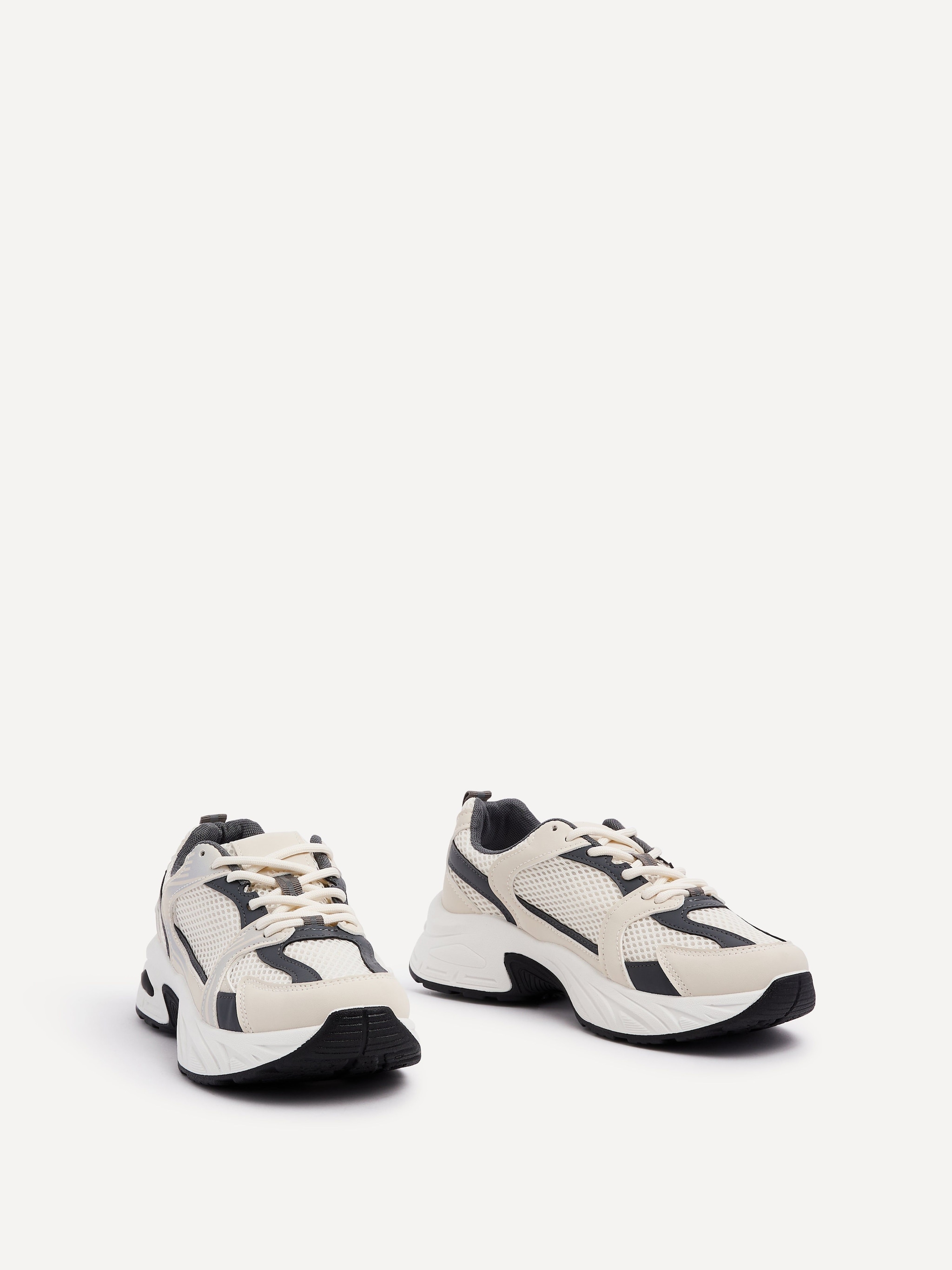 Linzi Venture Beige Mesh Effect Chunky Trainer image 3